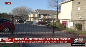 Redford Apartments Shooting in Houston, TX Leaves One Man in Critical Condition.